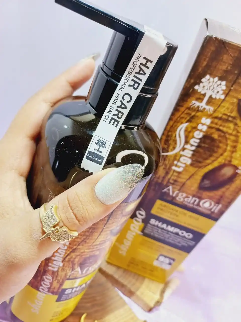 شامپو روغن آرگان کراتینه اصلی مراکشی هک شده ساخت اسلواکی جعبه دار لایتنس 900 میل 95% ARGAN OIL