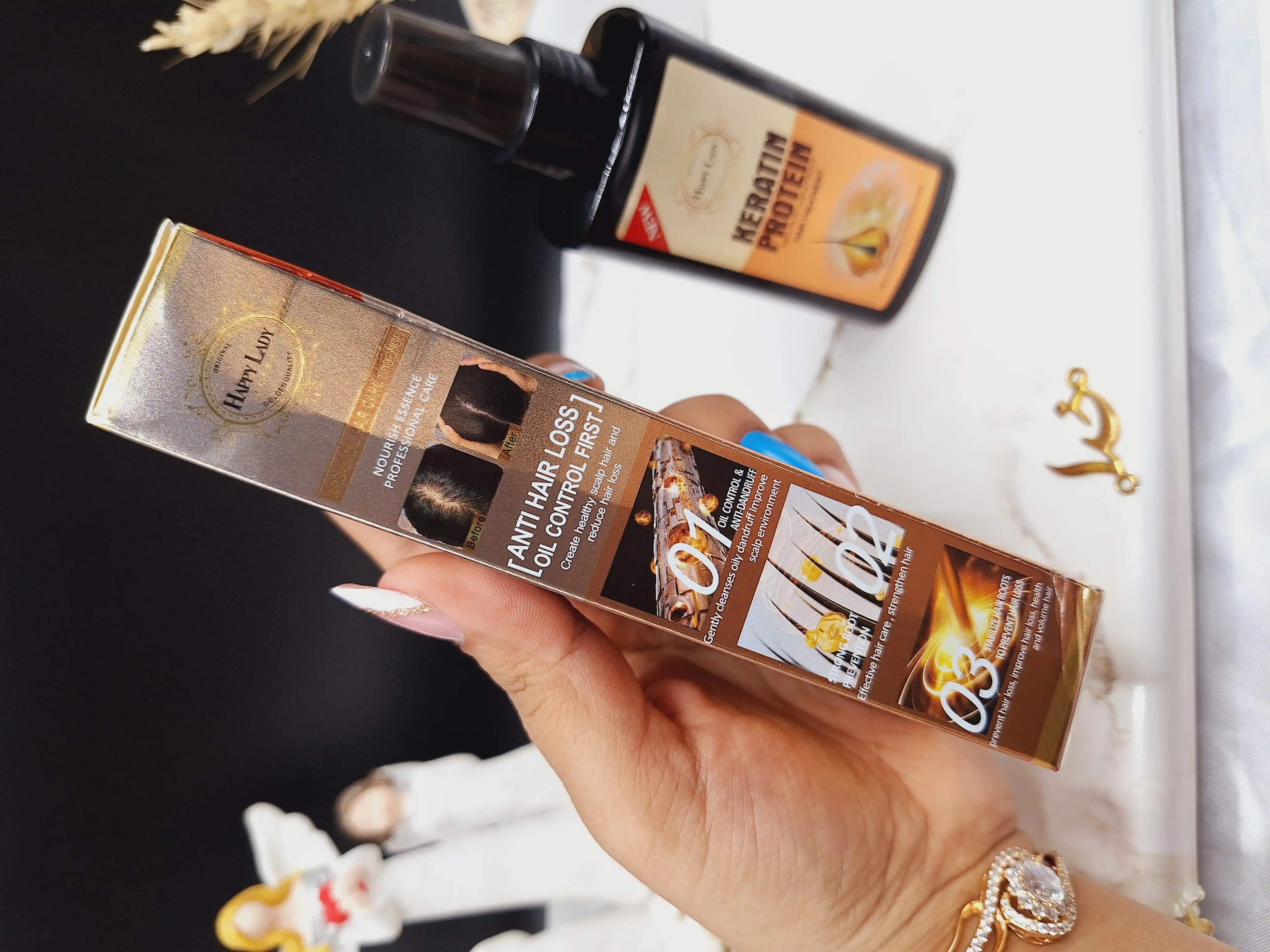 سرم ضد ریزش و درمان کننده مو کراتین و پروتئین هپی لیدی HAPPY LADY کد HL_312