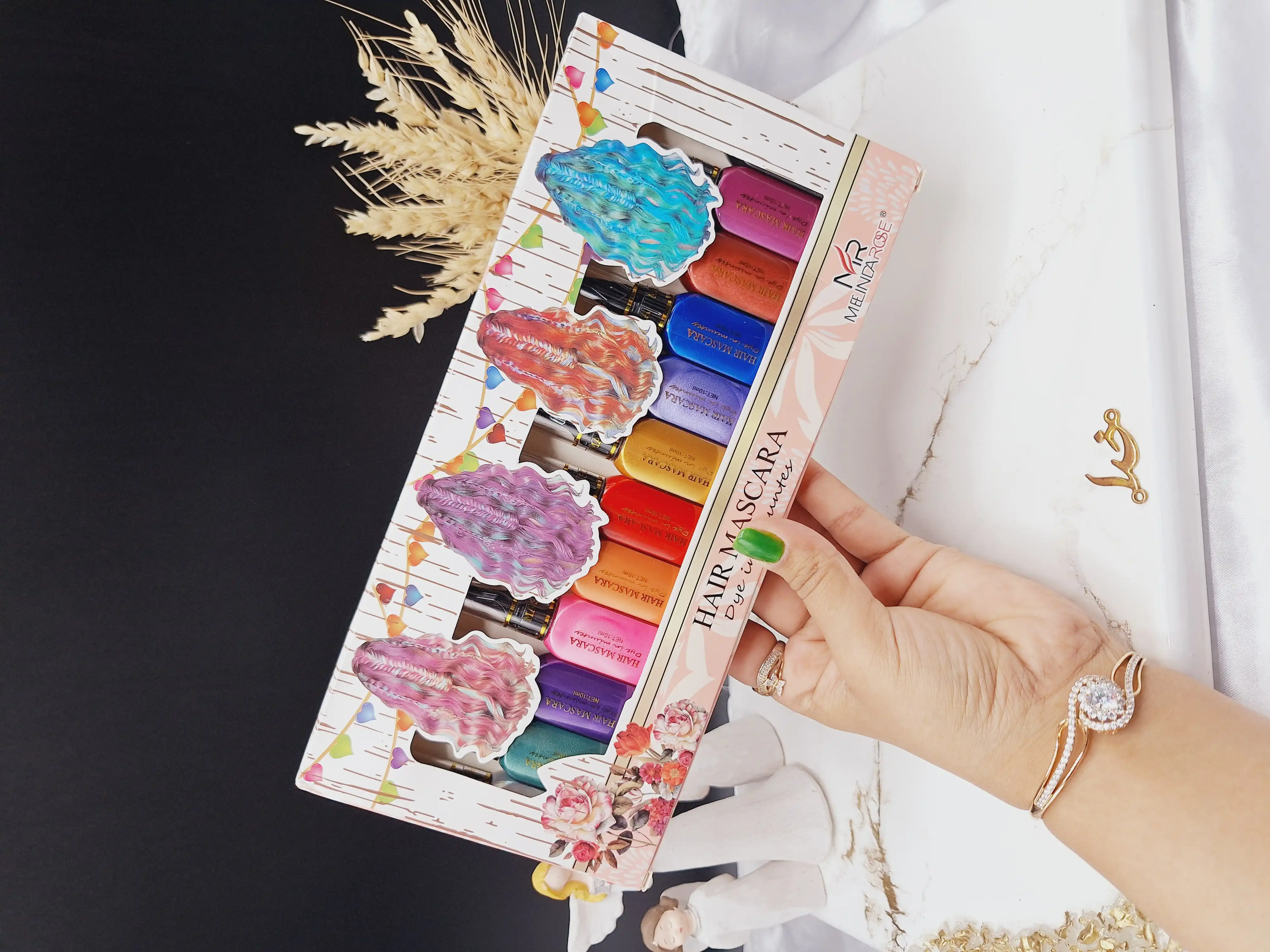 پک ریمل مو زیبا 12 رنگ HAIR MASCARA کد 19G