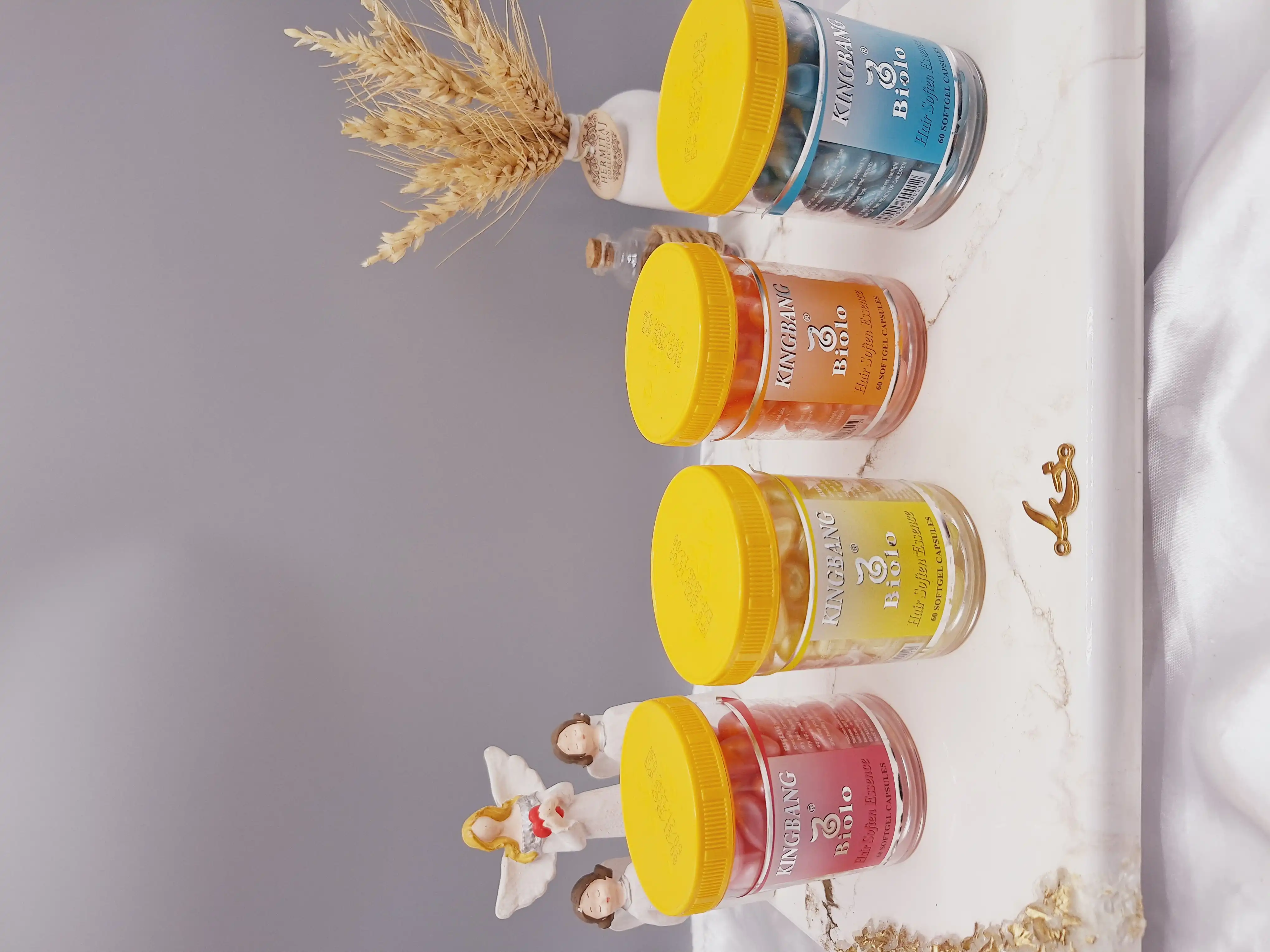 کپسول تقویت کننده مو کینگ بنگ مدل کراتین کد Biolo حجم 60 میلی لیتر بسته 60 عددی کد 800012