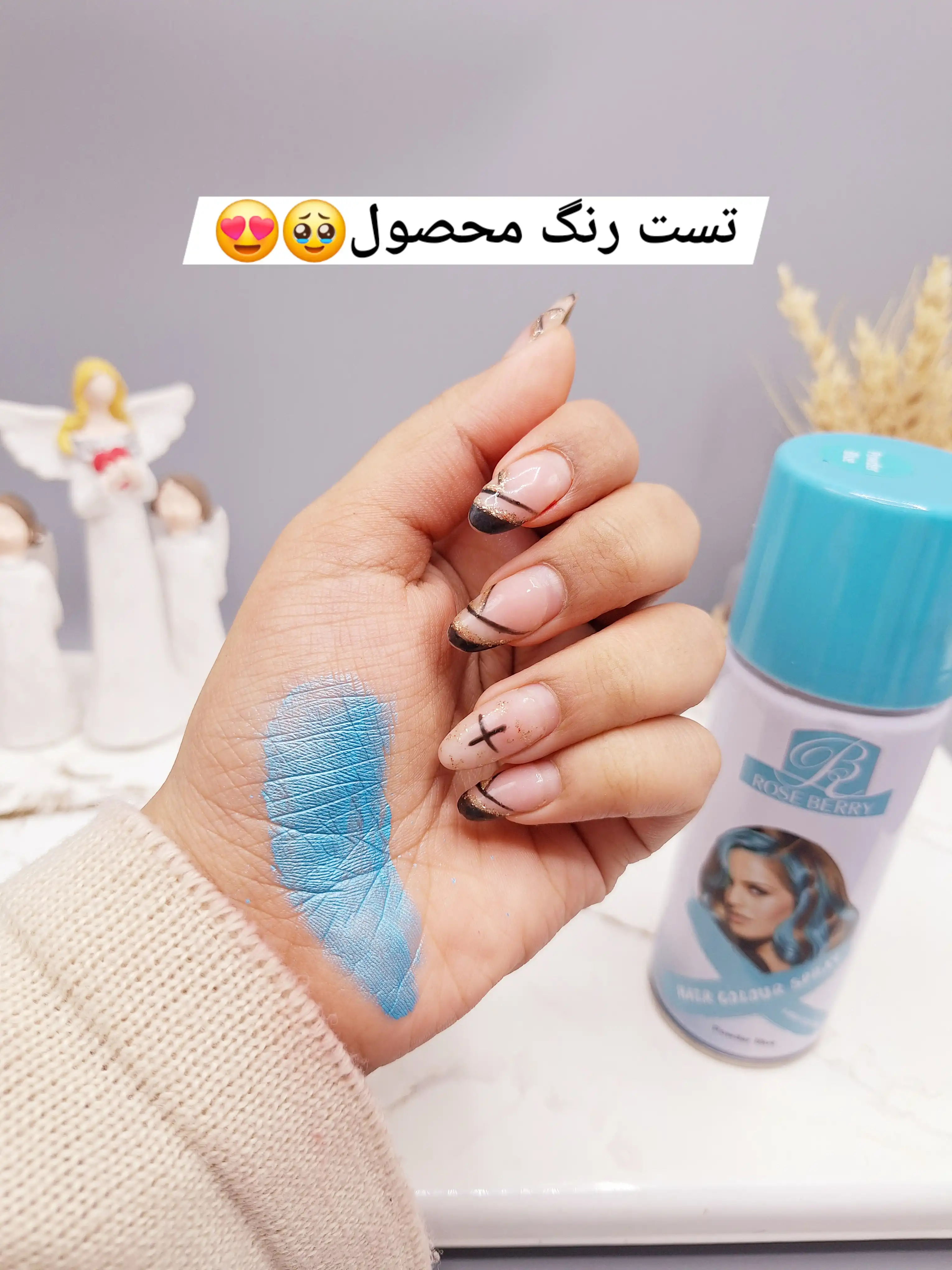 اسپری رنگ مو آبی نیلگون برند ROSE BERRY کد 1815