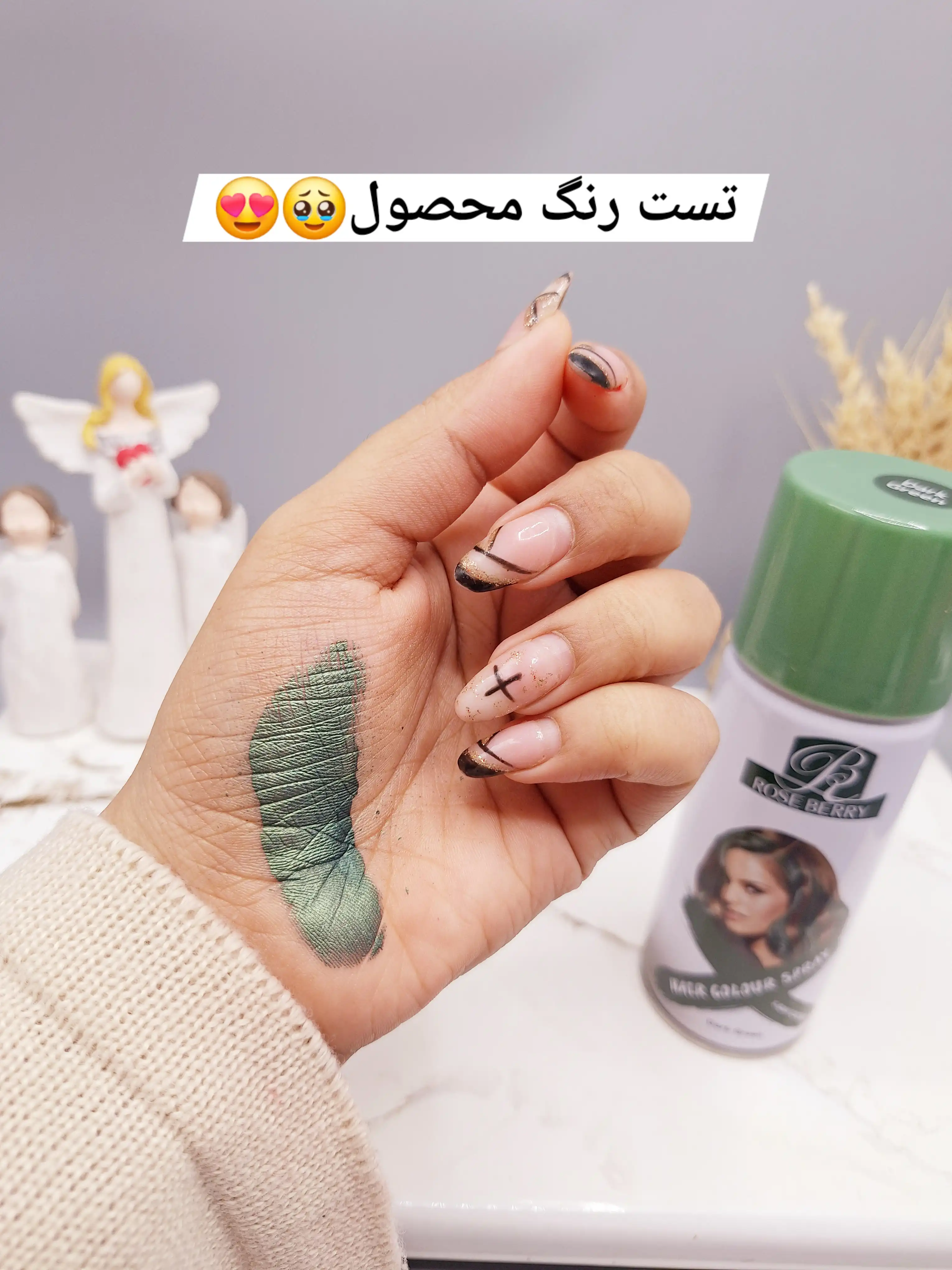 اسپری رنگ مو سبز تیره برند ROSE BERRY کد 1761