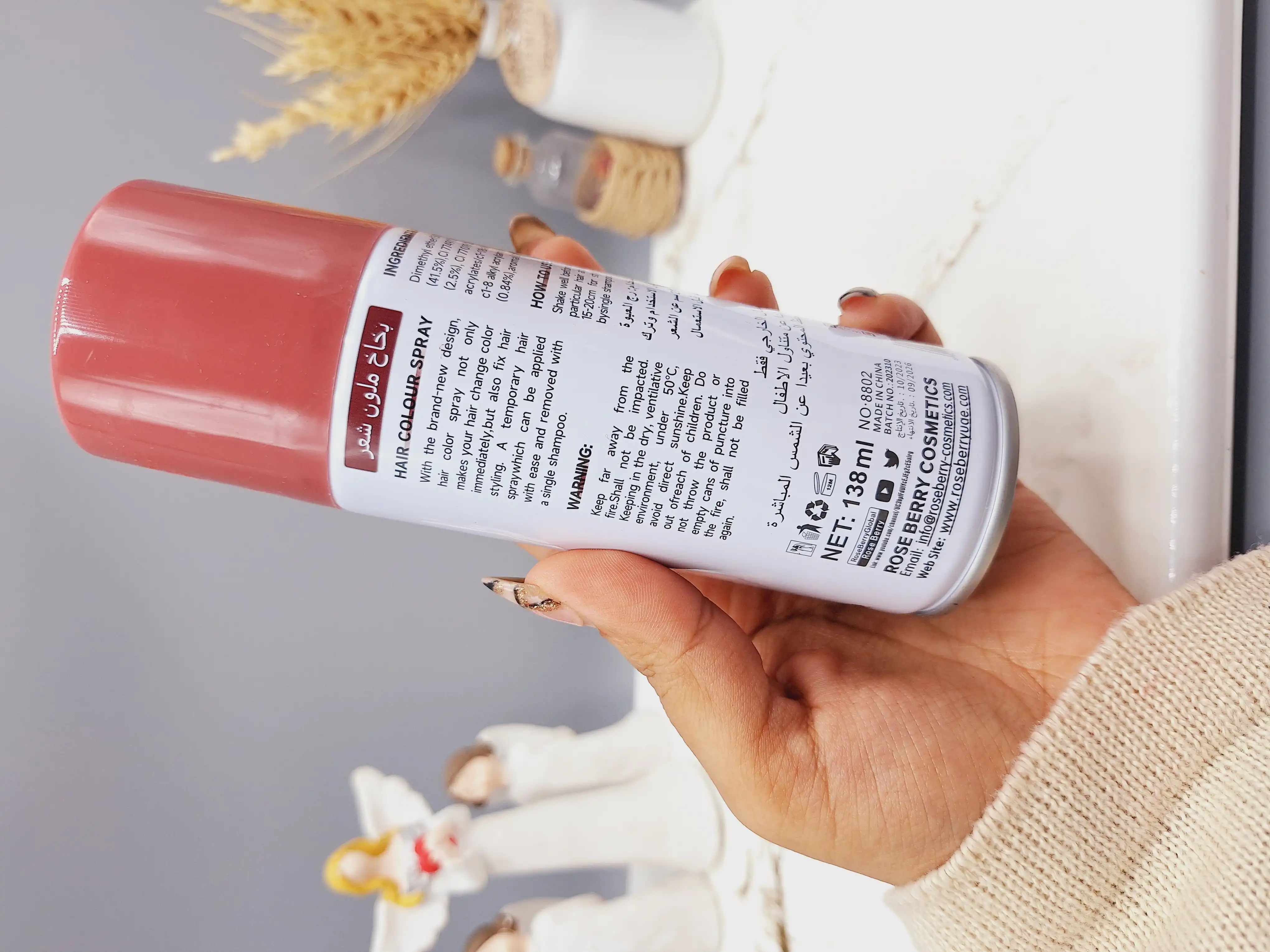 اسپری رنگ مو قرمز تیره برند ROSE BERRY کد 1754