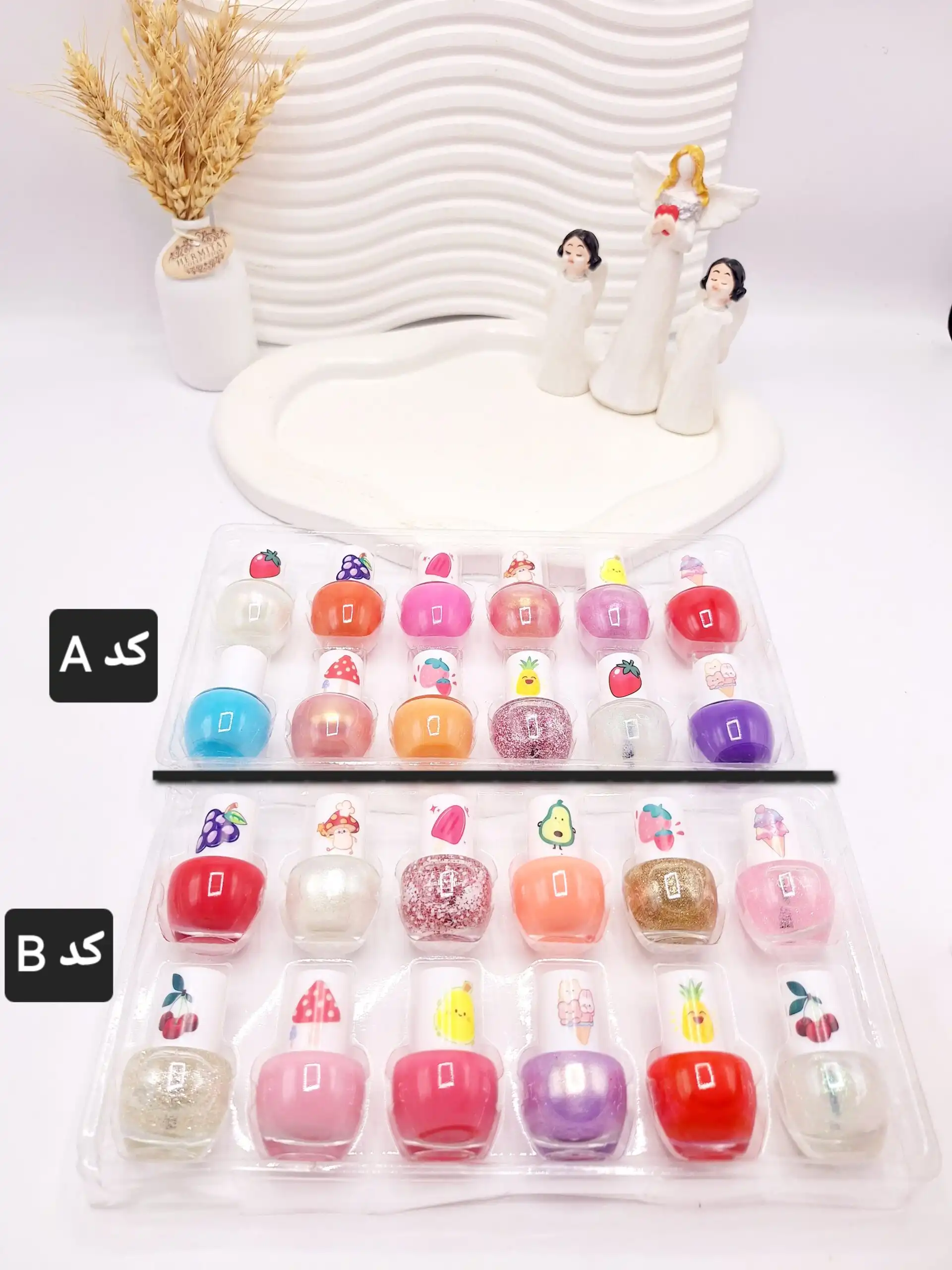 پک 12 تایی لاک خوش رنگ میوه ای طرح گرد N533