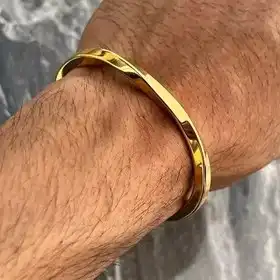 دستبند زنانه و مردانه استیل طلایی