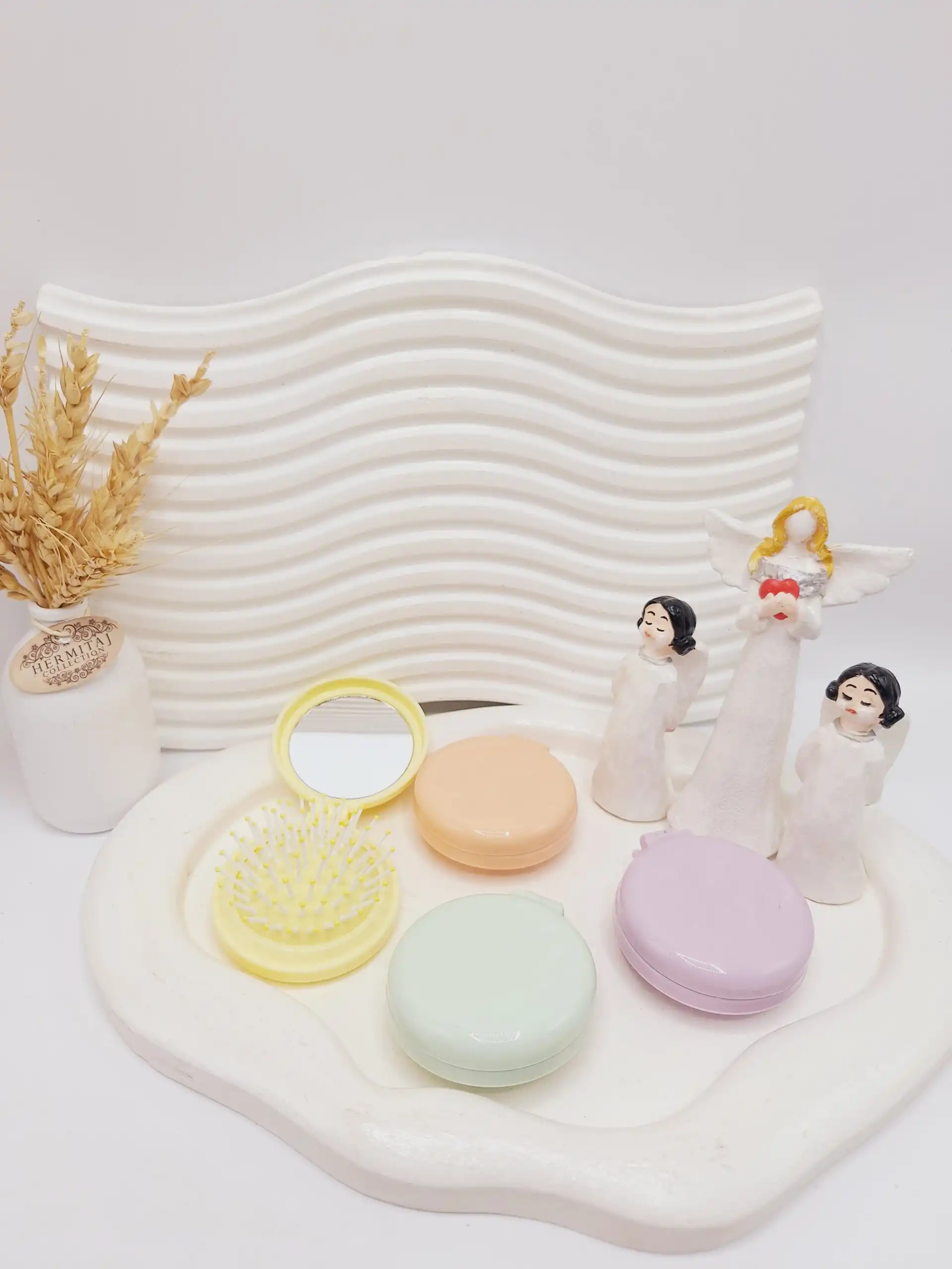 برس تاشو آینه دار جیبی مسافرتی کد 4932