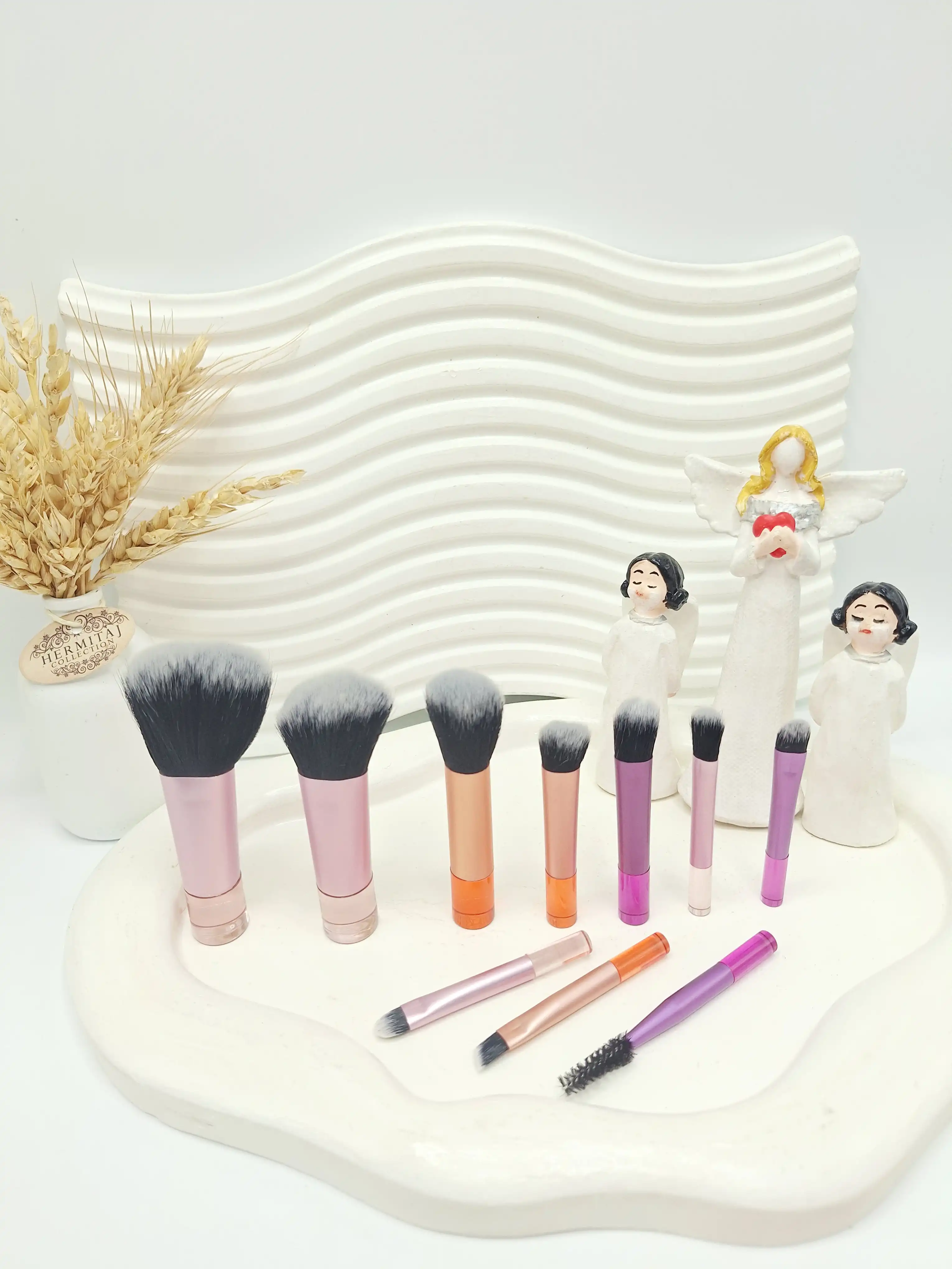 ست براش 10 تایی کیفی دو رنگ مسافرتی سایز کوچک