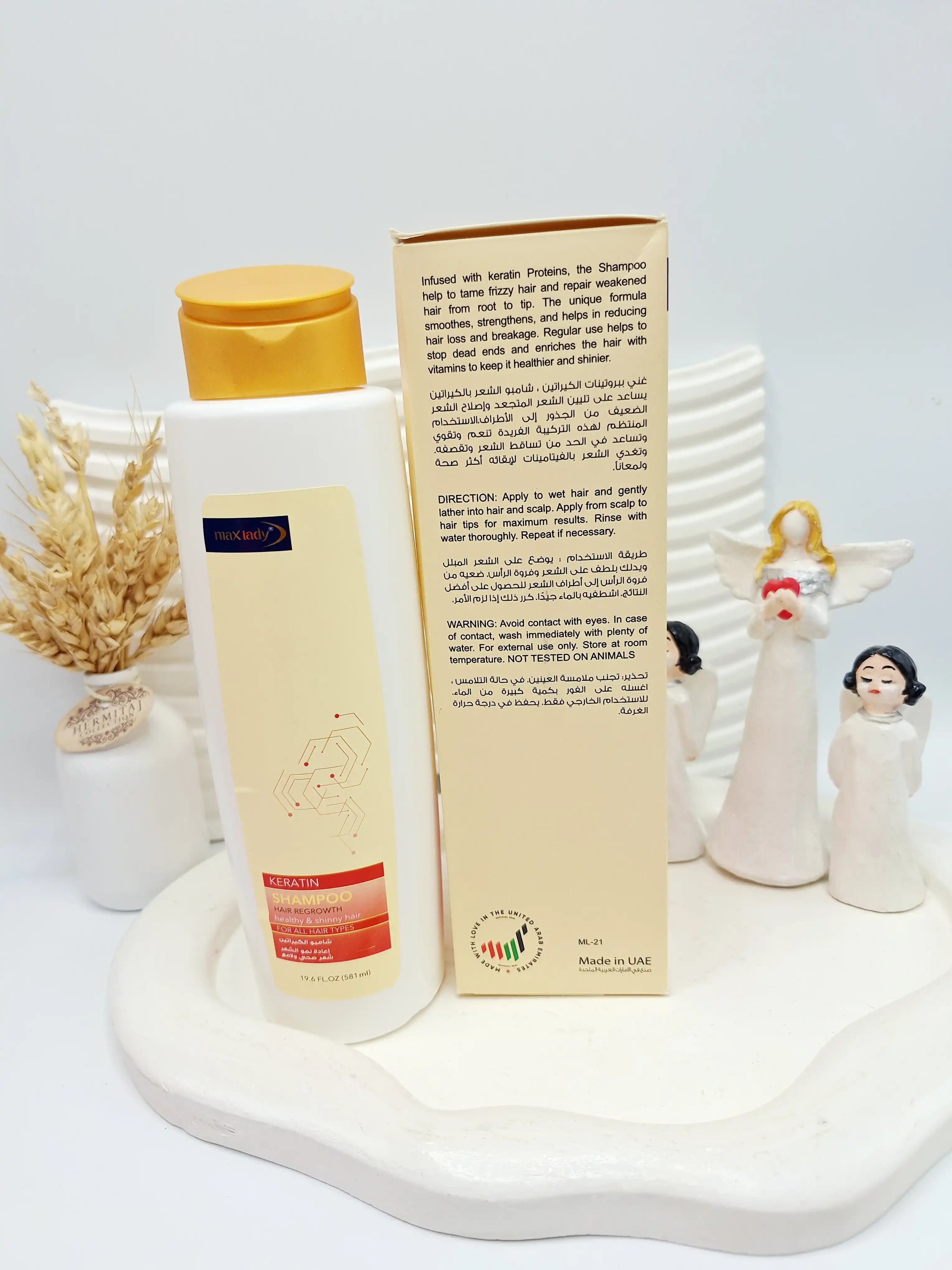 شامپو کراتینه رشد مجدد موهای سالم و براق مکس لیدی کد 4896