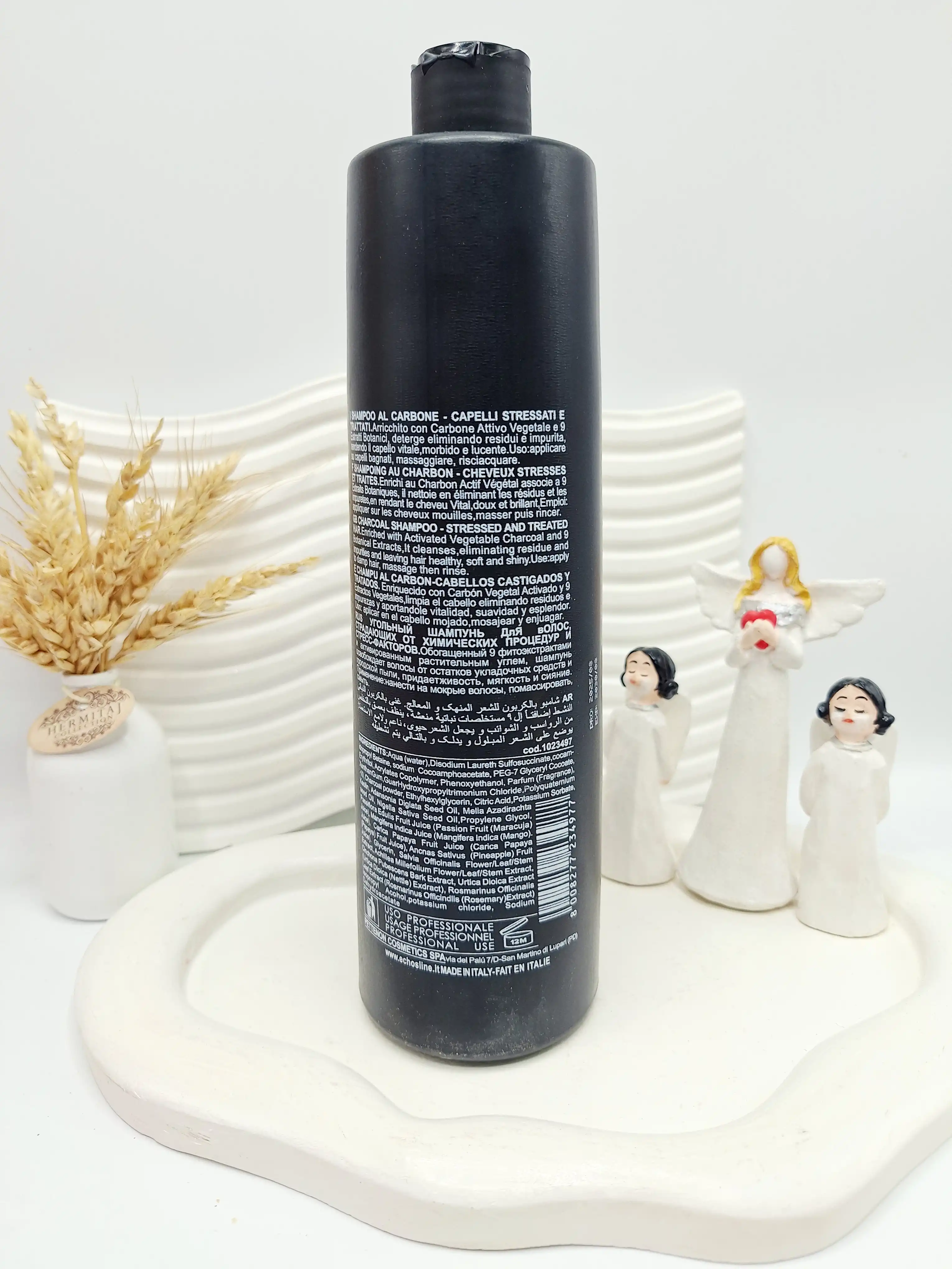 شامپو ذغالی کربن 9 از برند اچ اس لاین بدون سولفات حجم 1000 میل کد 4977