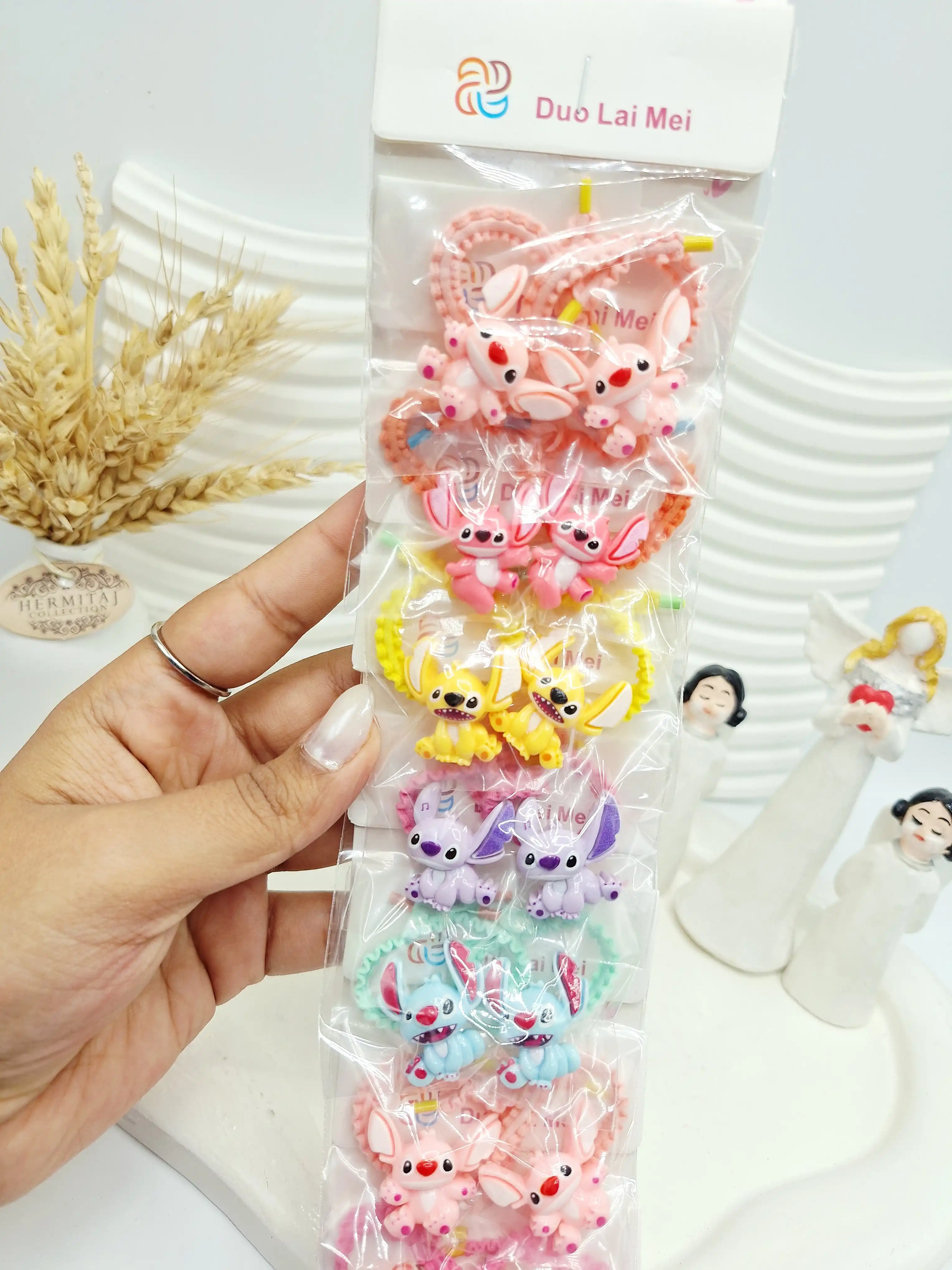 ست 10 تایی کش مو 2 تایی طرح استیچ