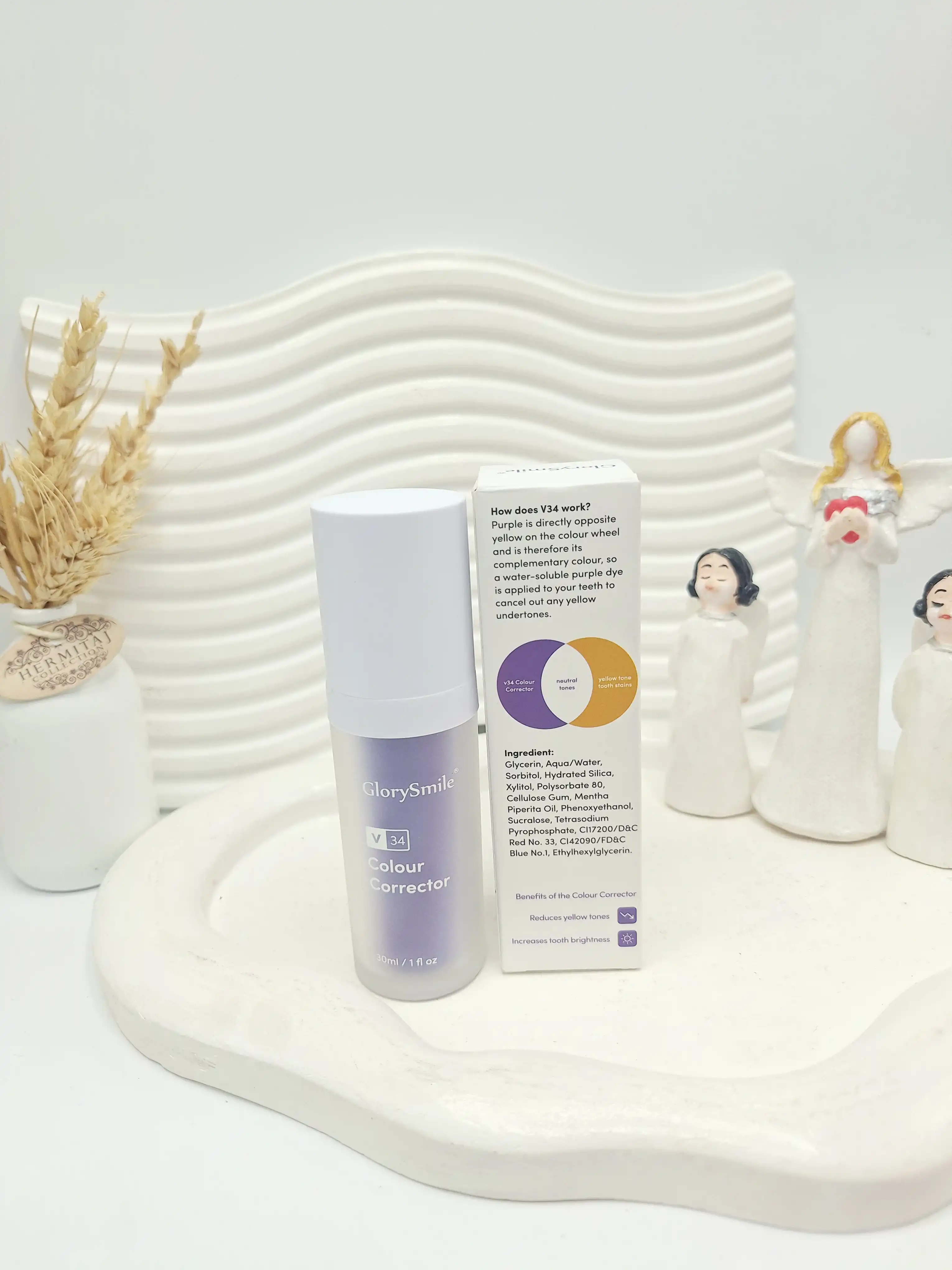 سفید کننده سریع دندان گلوری اسمایل V34 رفع زردی و سیاهی اورجینال اصلی کد 1558