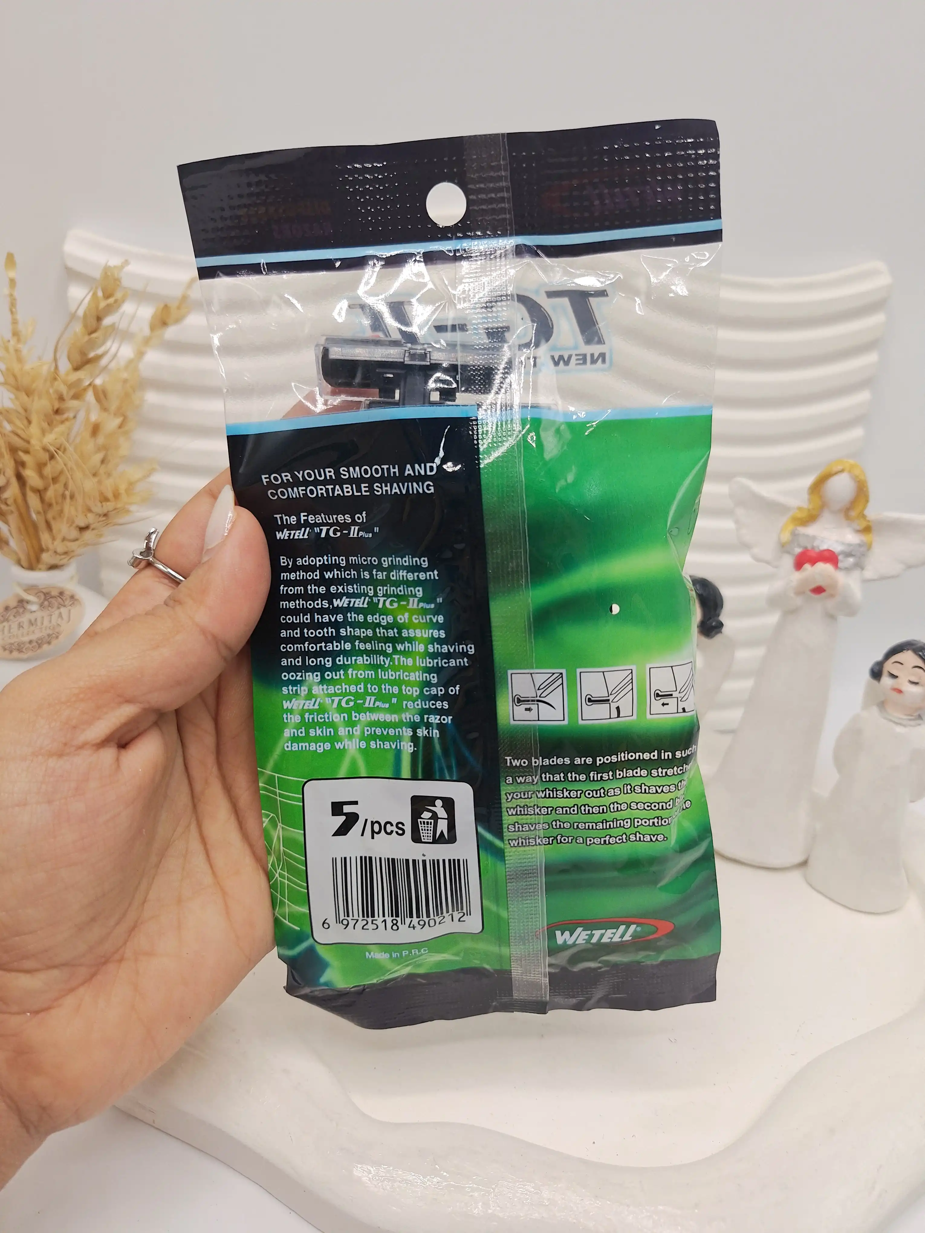 پک ژیلت مردانه 2 لبه بسته 5 عددی برند WETELLI کد 0212