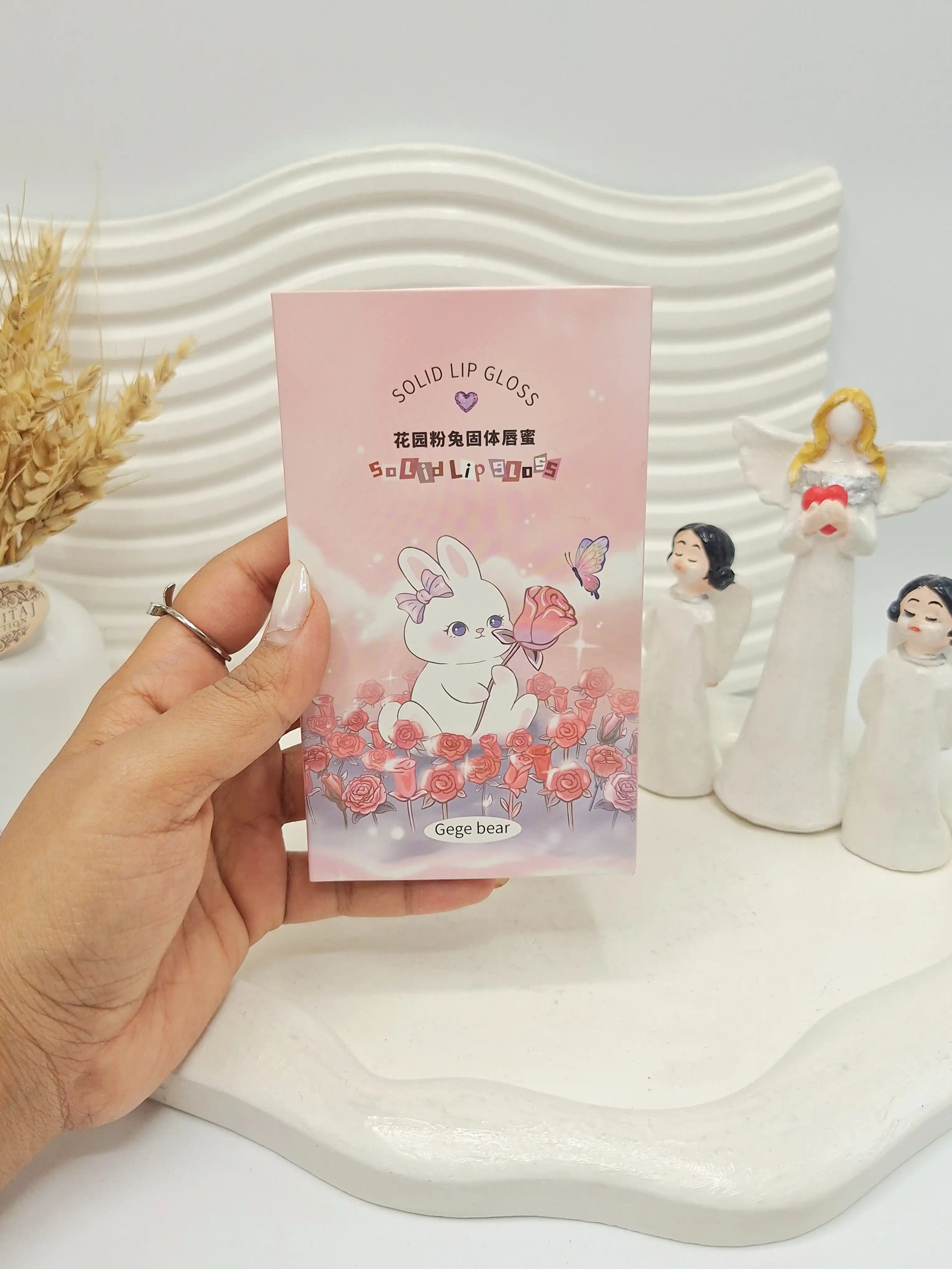 پک 3 تایی لیپ پلامپر قلبی کره ای طرح جعبه خرگوش کد 6732